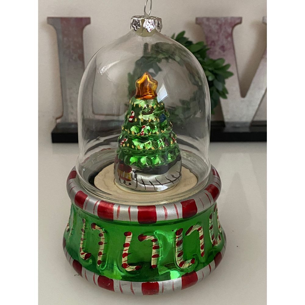 Mr Christmas Glass Globe Musical Rotating Tree Wind Up Ornament O Christmas Tree